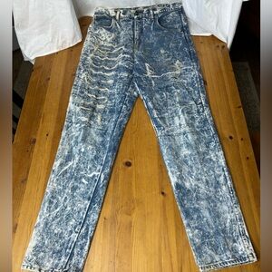 KOZMIC BLUEZ Vintage Mens Jeans Size 34 L Vintage Ripped 90's Stone Washed